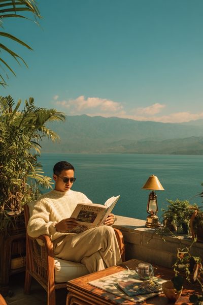 Lakeside Reading Retreat Photography Poster. poster print