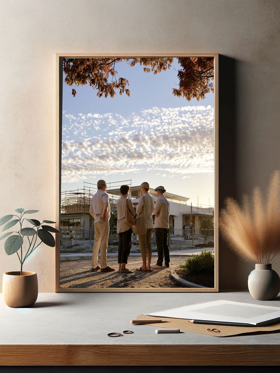 Sunset Home Build Photography Poster. — room view 2