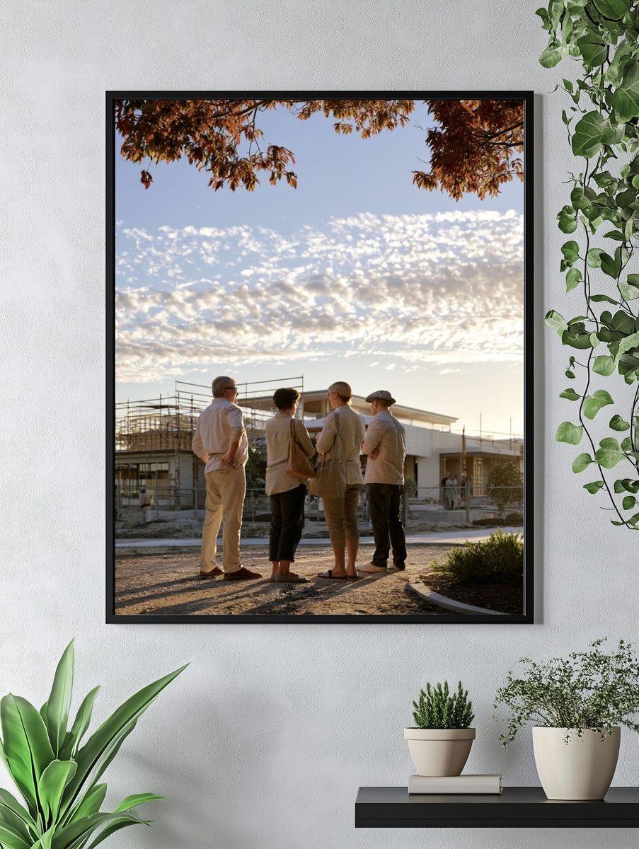 Sunset Home Build Photography Poster. — room view 4