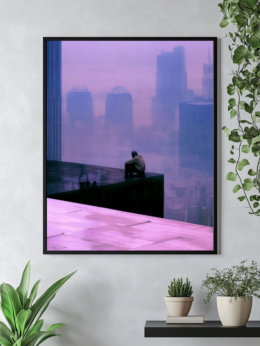 Dreamy City Rooftop Photography Poster. — room view 4
