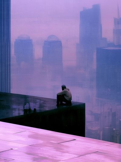 Dreamy City Rooftop Photography Poster. poster
