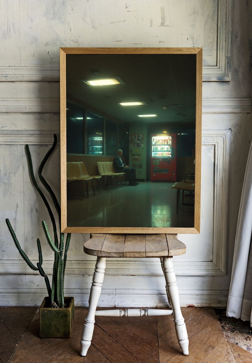 Lonely Waiting Room Photography Poster. — room view 1