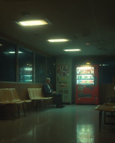 Lonely Waiting Room Photography Poster. poster