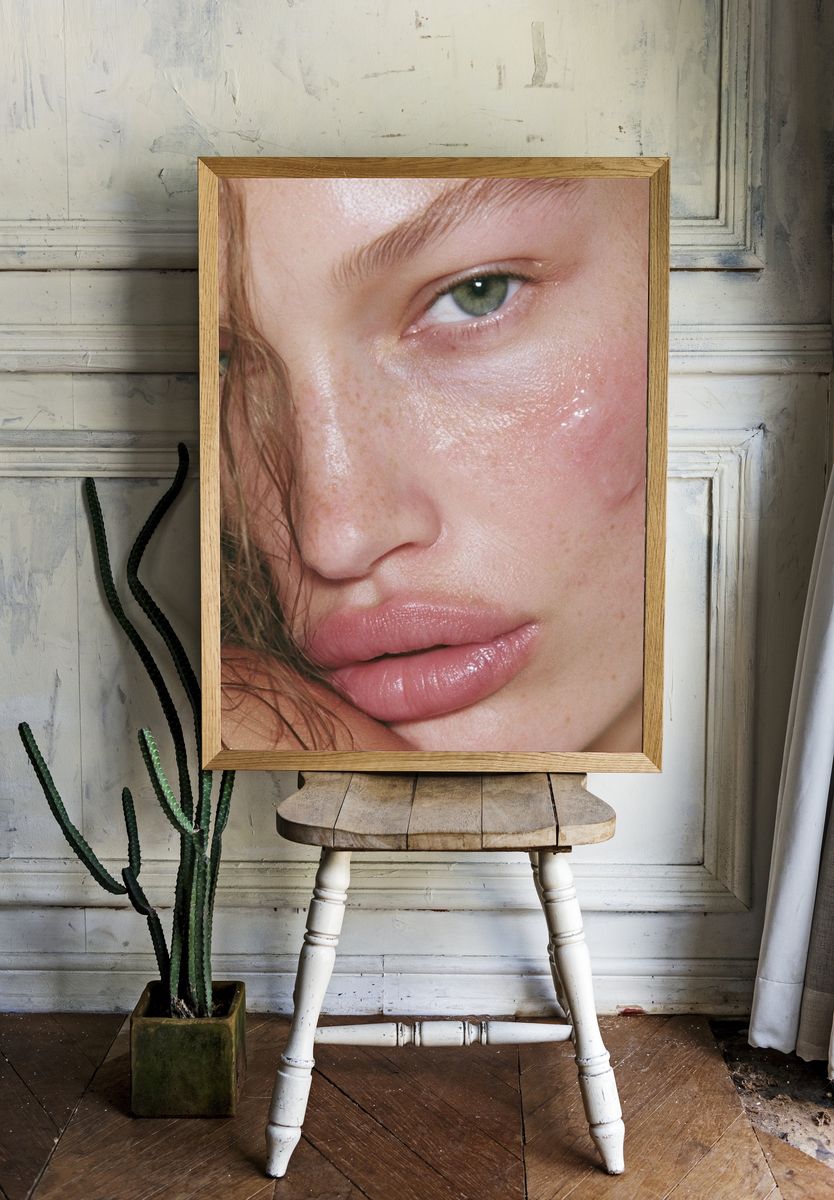 Freckled Portrait Photography Poster. — room view 1