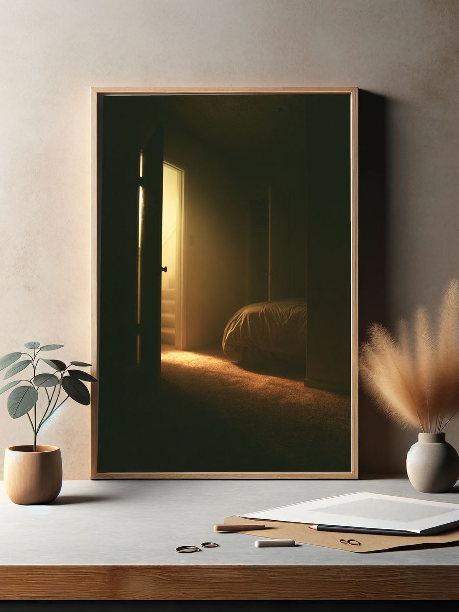 Moody Bedroom Doorway Photography Poster. — room view 2