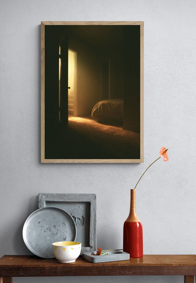 Moody Bedroom Doorway Photography Poster. — room view 3