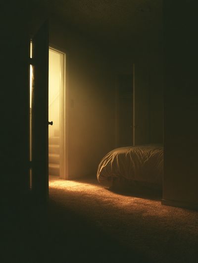Moody Bedroom Doorway Photography Poster. poster