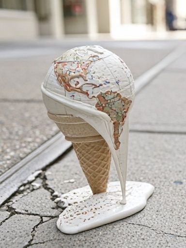Melting Ice Cream Globe Photography Poster. poster — photography art