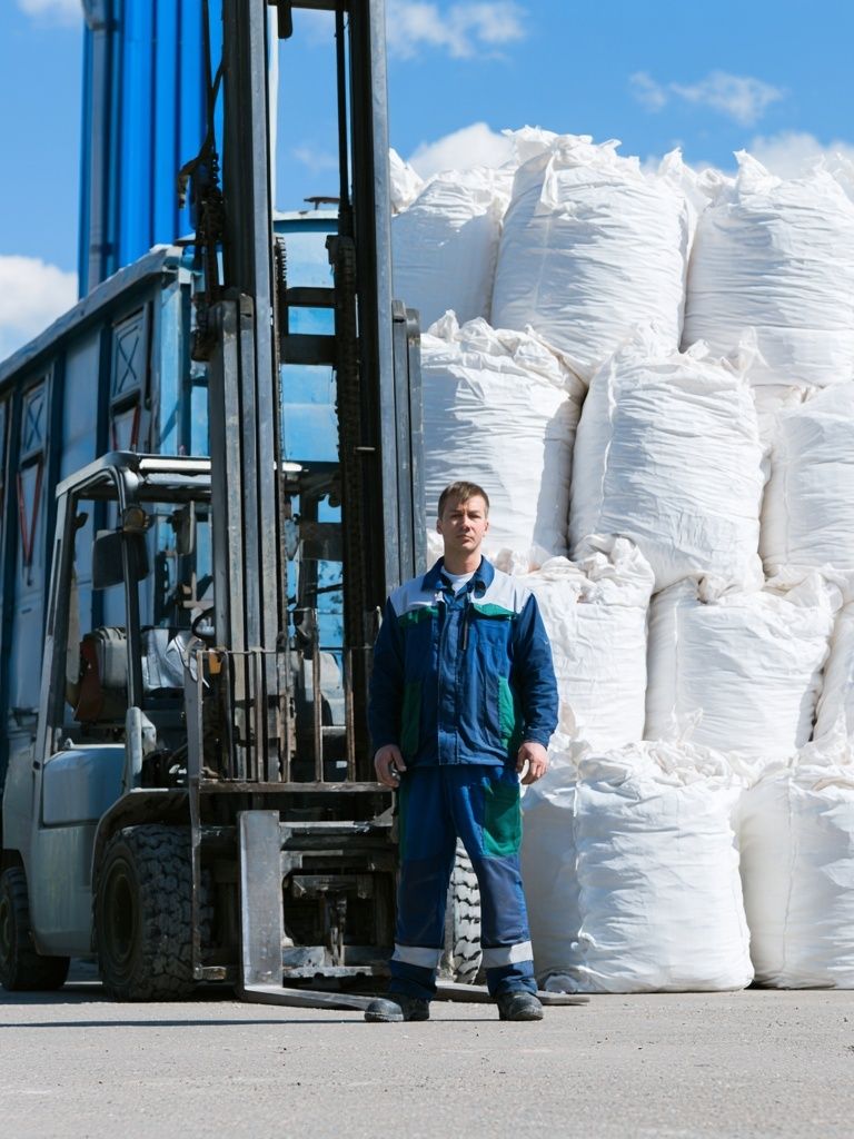 Industrial Forklift Yard Photography Poster. poster — photography art
