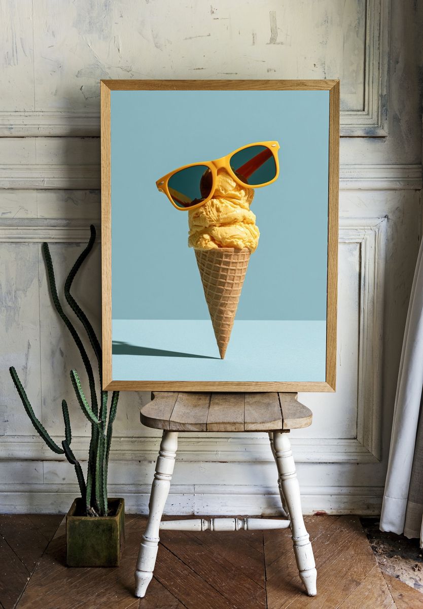 Ice Cream Sunglasses Photography Poster. — room view 1