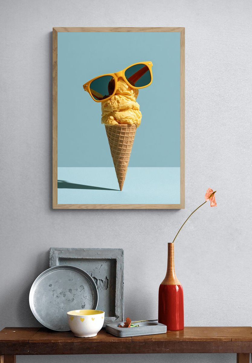 Ice Cream Sunglasses Photography Poster. — room view 3