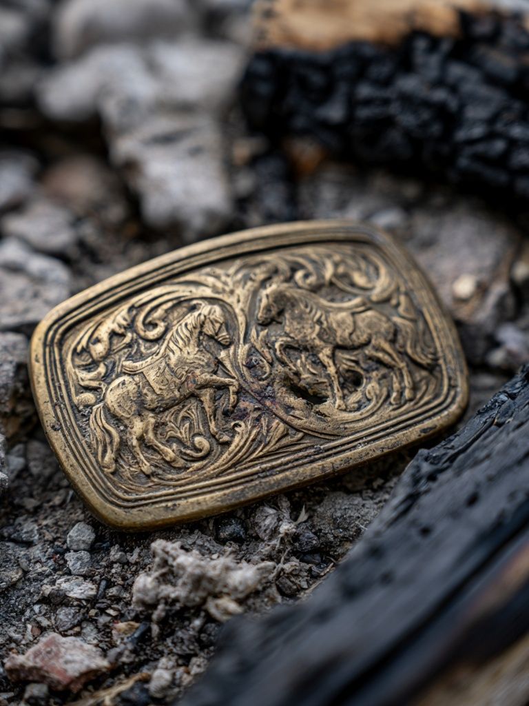Antique Horse Belt Buckle Photography Poster. poster detail
