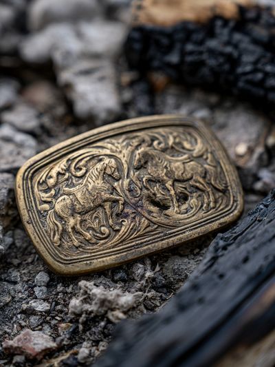 Antique Horse Belt Buckle Photography Poster.