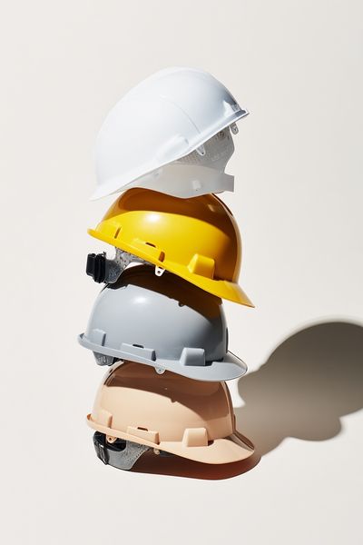 Stacked Hard Hats Photography Poster. poster