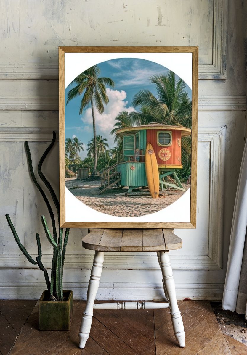 Tropical Surf Shack Photography Poster. — room view 1