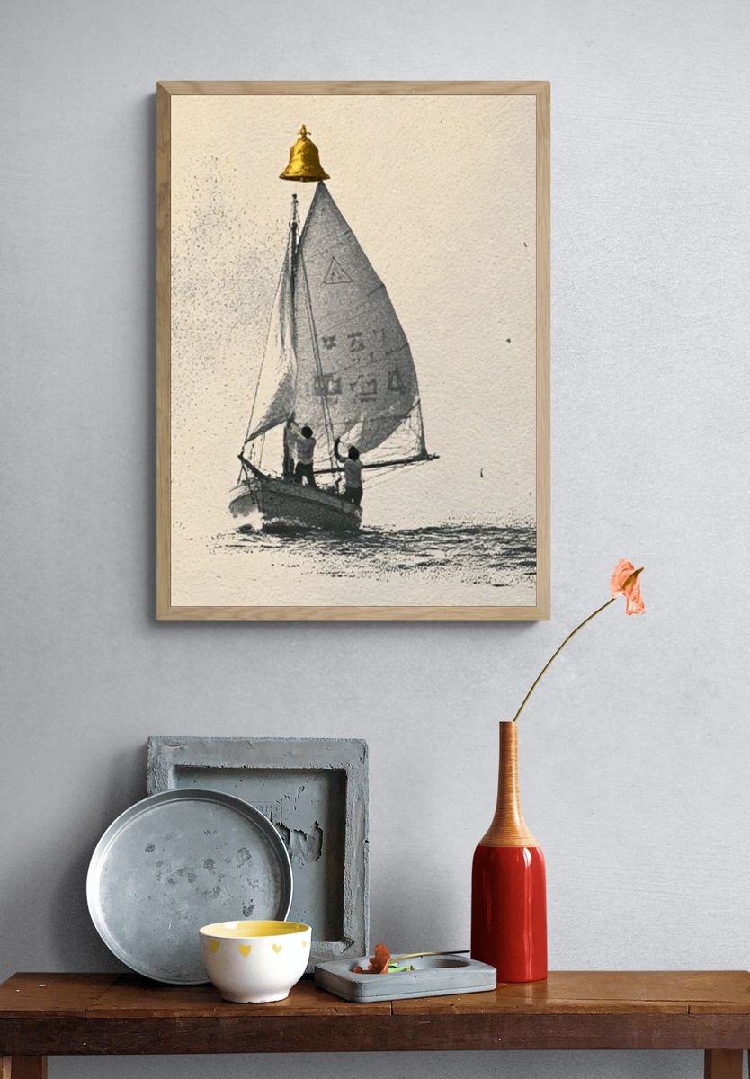 Sailing Boat with Bell Photography Poster. — room view 3
