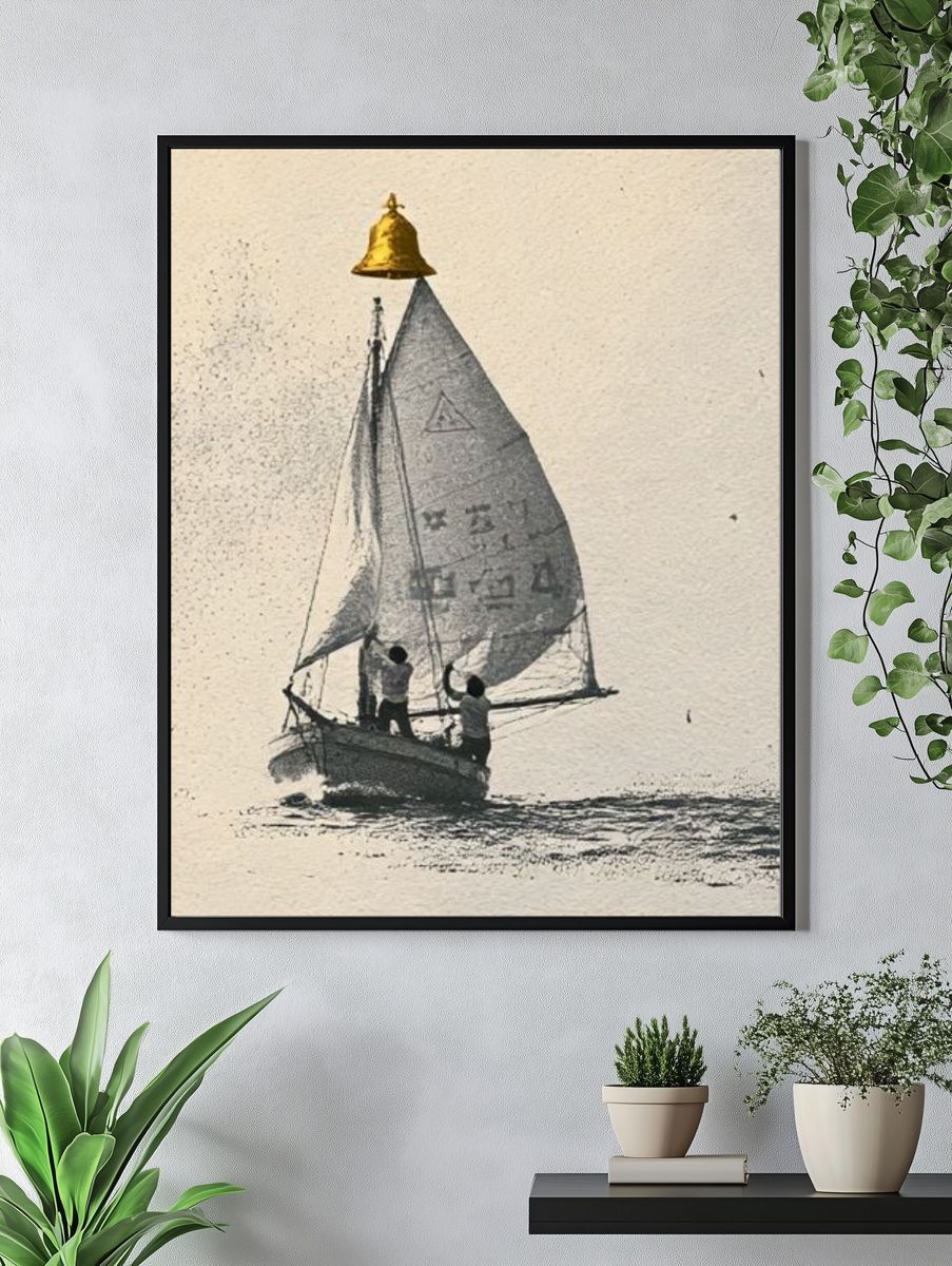 Sailing Boat with Bell Photography Poster. — room view 4