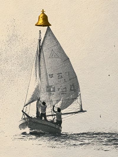 Sailing Boat with Bell Photography Poster. poster