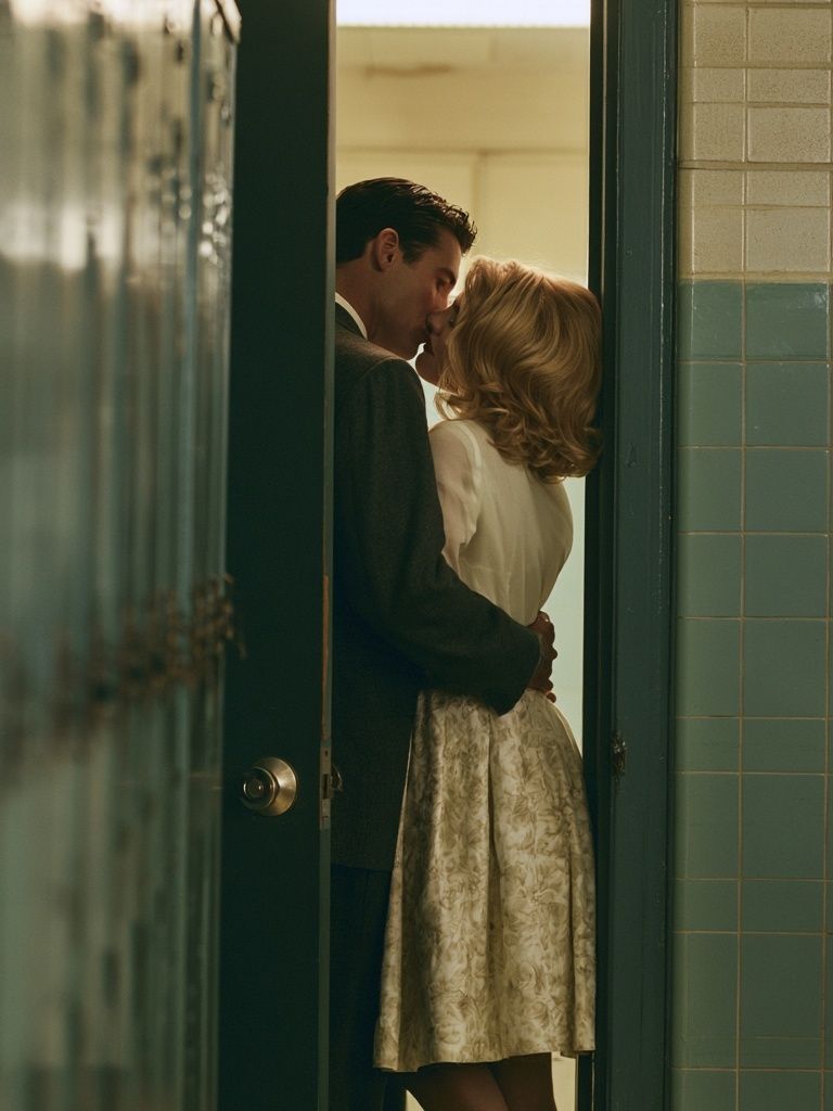 Retro Couple Kiss Photography Poster. poster — photography art
