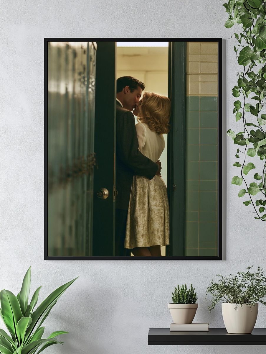Retro Couple Kiss Photography Poster. — room view 4