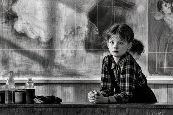Girl in Classroom Photography Poster. poster — photography art