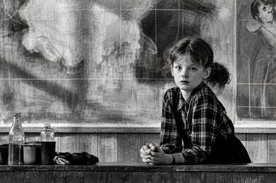 Girl in Classroom Photography Poster.