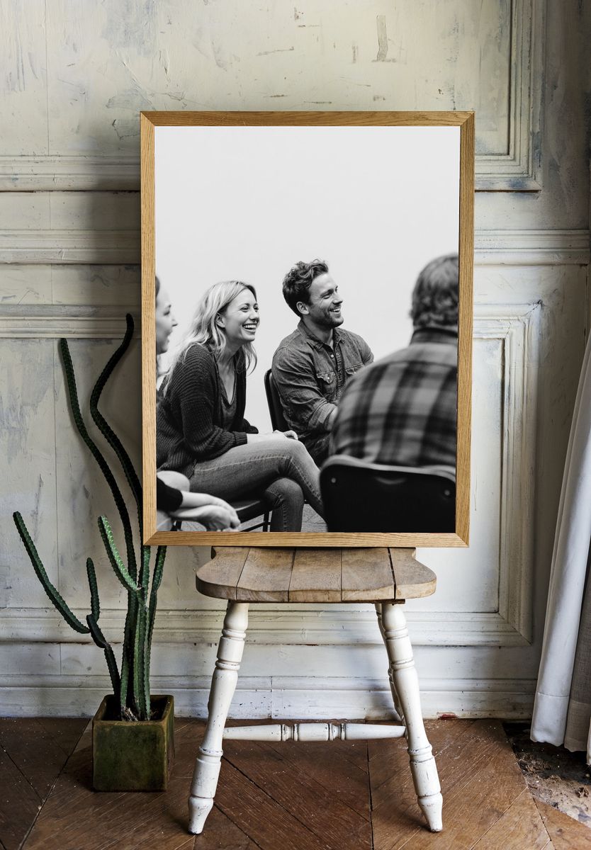Laughing Group Portrait Poster. — room view 1