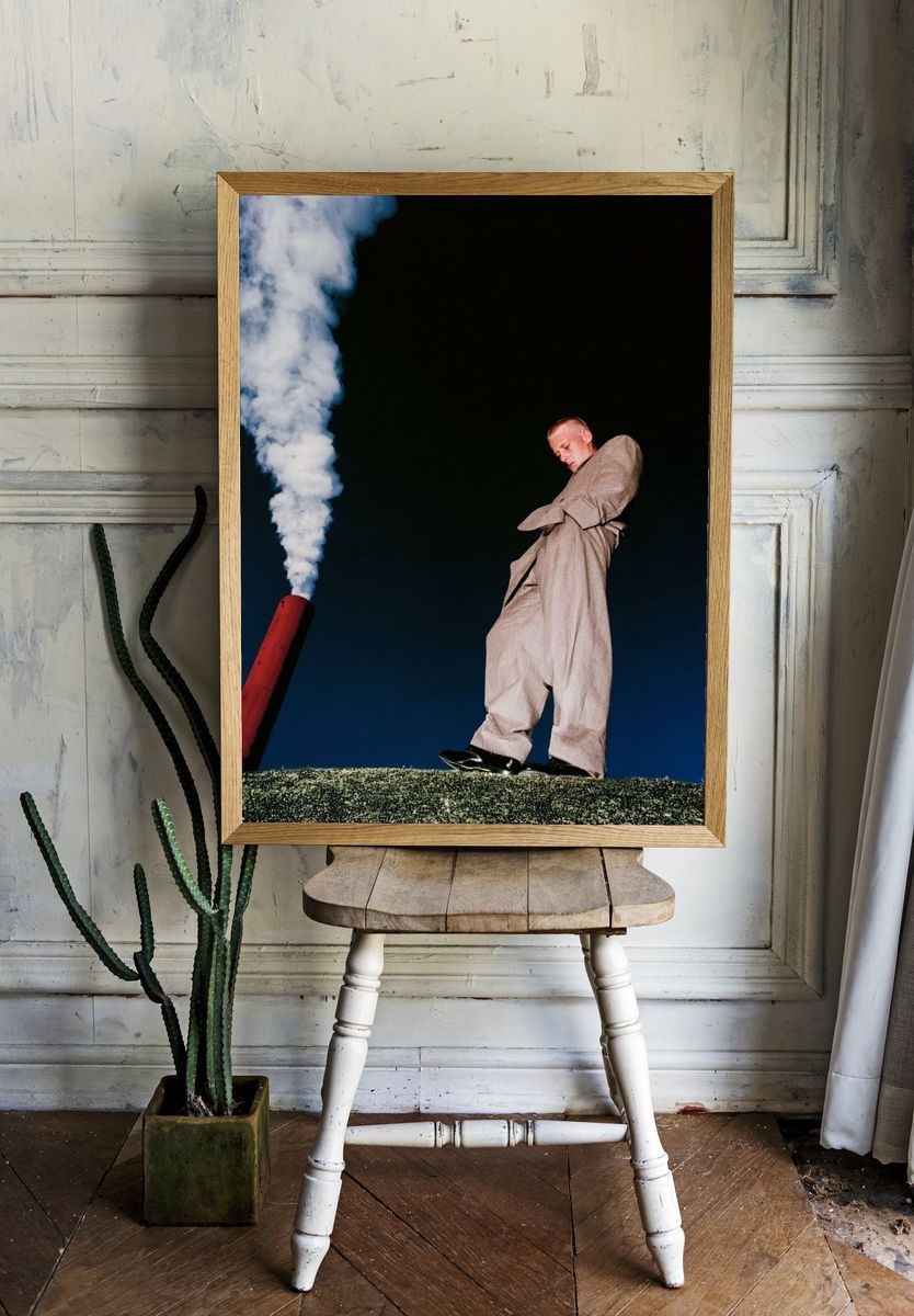 Surreal Figure and Smoke Photography Poster. room preview