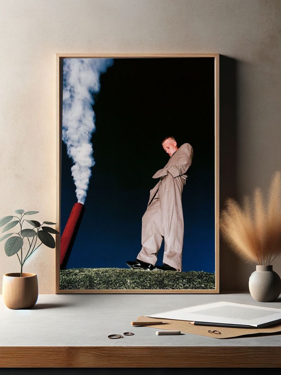 Surreal Figure and Smoke Photography Poster. — room view 2