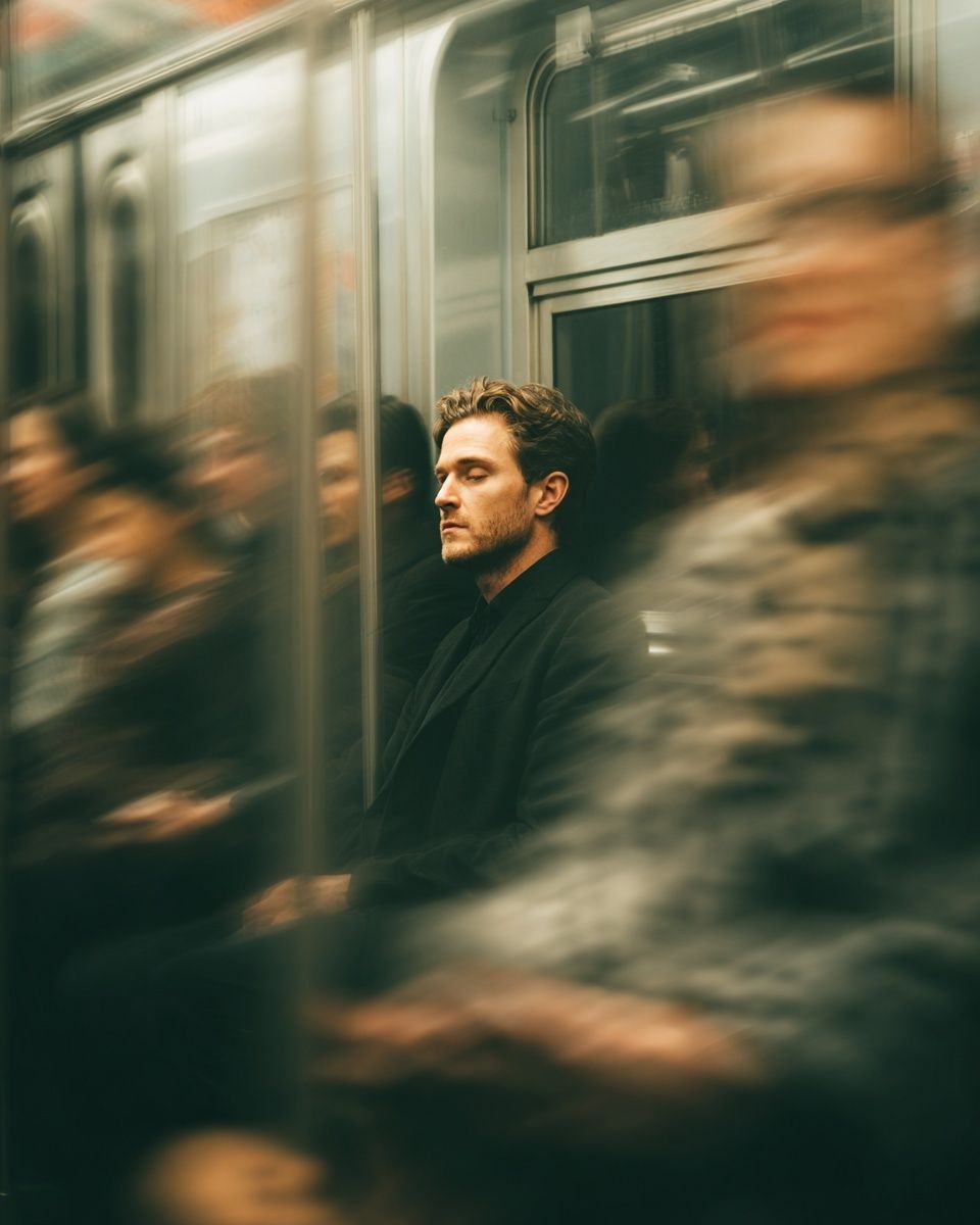 Subway Stillness Photography Poster. poster detail