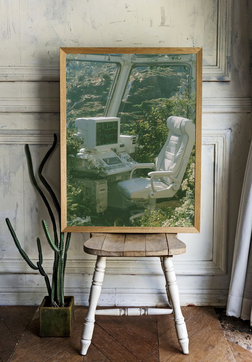 Overgrown Control Room Photography Poster. room preview