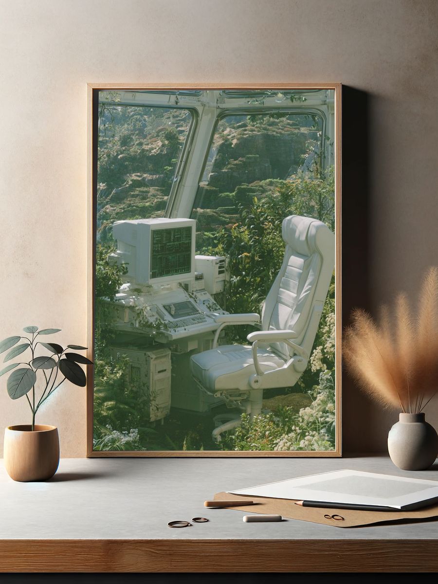 Overgrown Control Room Photography Poster. — room view 2