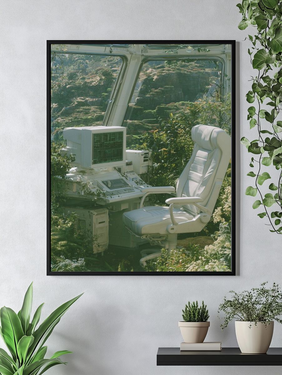 Overgrown Control Room Photography Poster. — room view 4