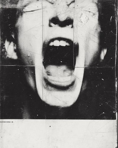 Screaming Face Black-White Poster. poster