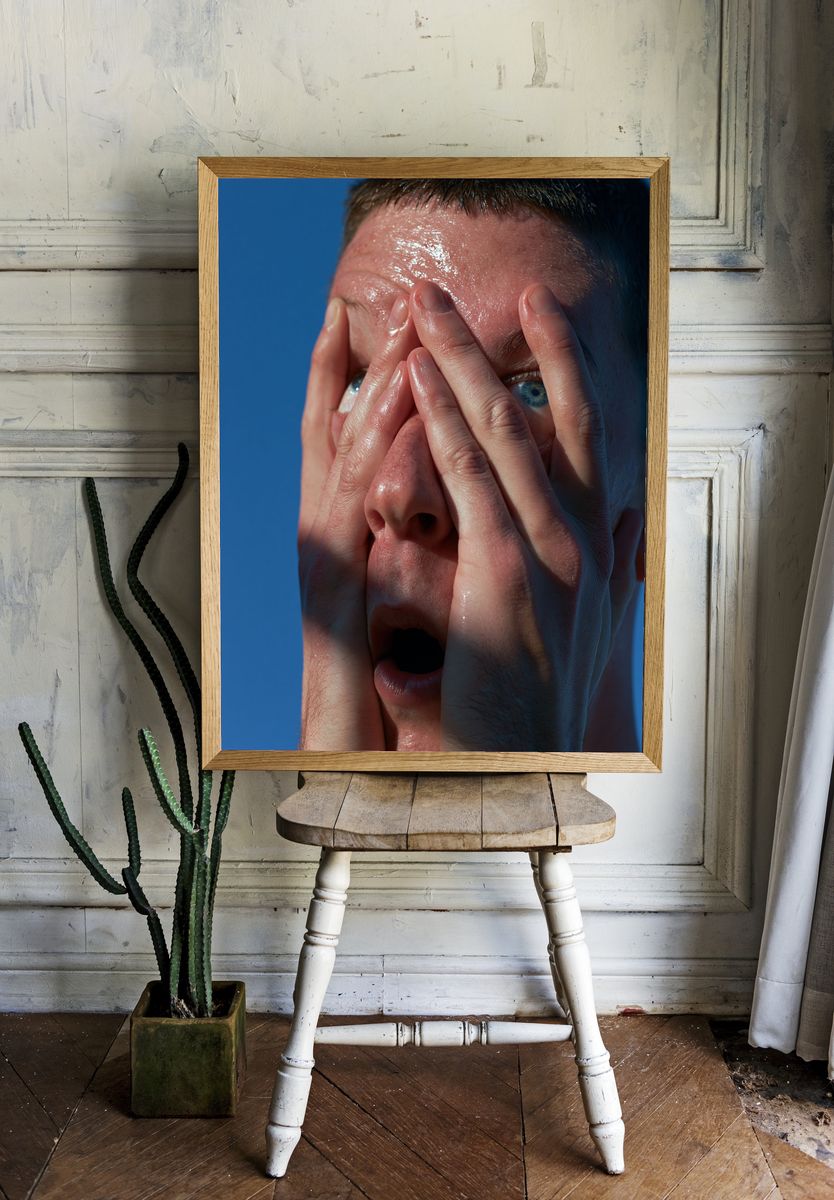 Shocked Face Portrait Print. — room view 1