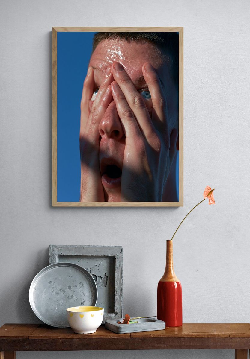 Shocked Face Portrait Print. — room view 3