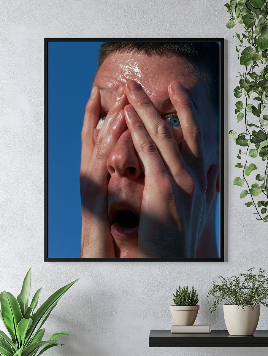 Shocked Face Portrait Print. — room view 4