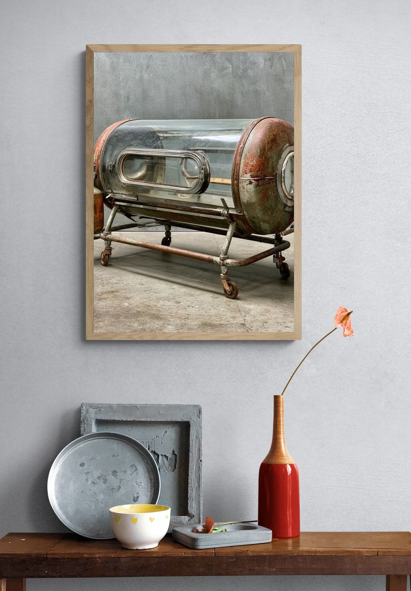 Industrial Capsule Chamber Photography Poster. — room view 3