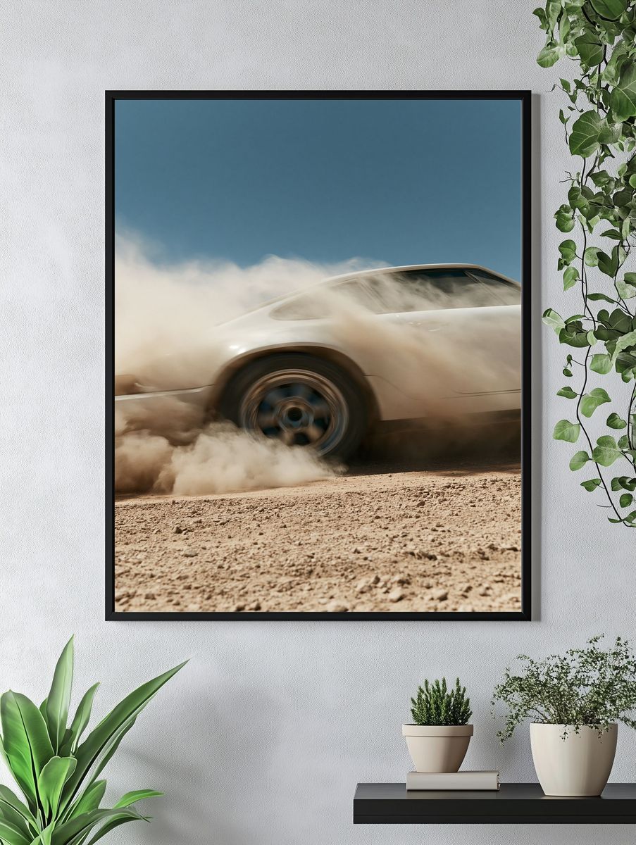 Desert Drift Car Photography Poster. — room view 4