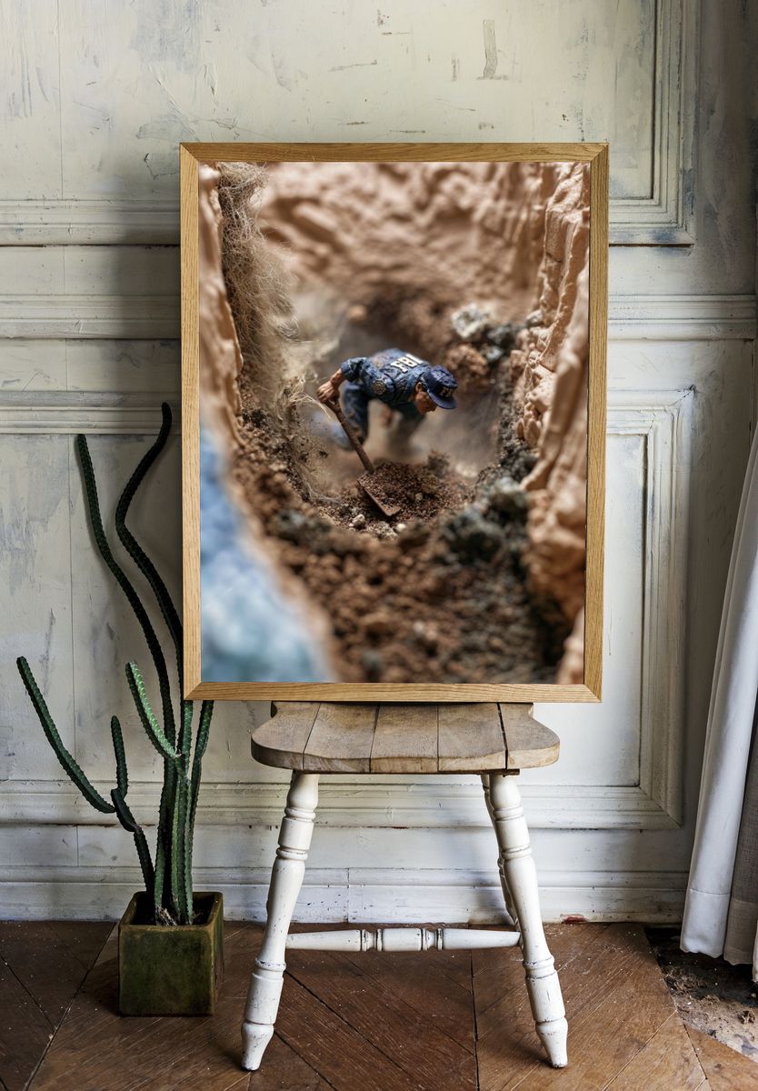 FBI Miniature Cave Scene Photography Poster. room preview
