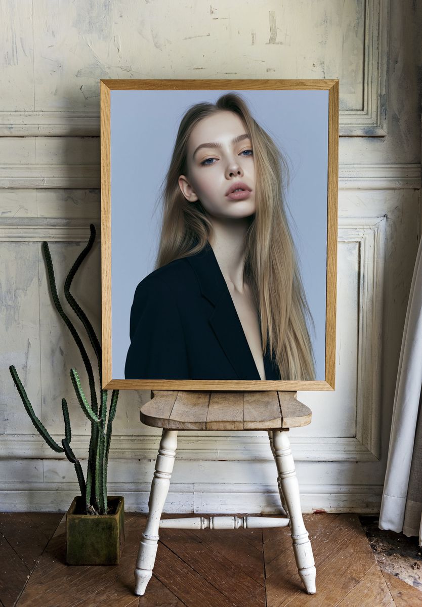 Blonde Portrait Photography Poster. — room view 1