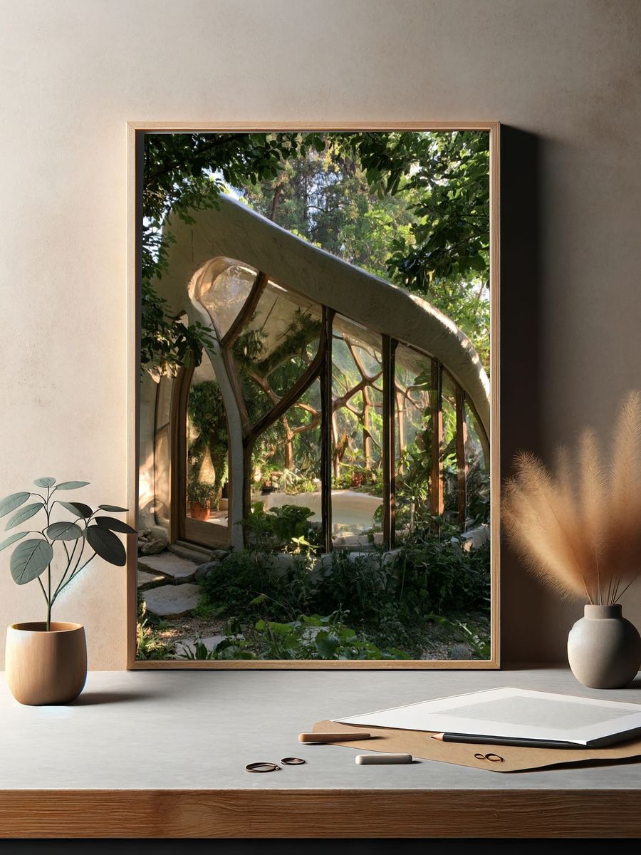 Forest Glass House Photography Poster. — room view 2