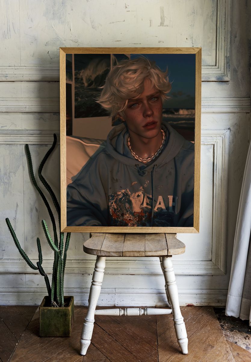 Moody Freckled Portrait Print. — room view 1
