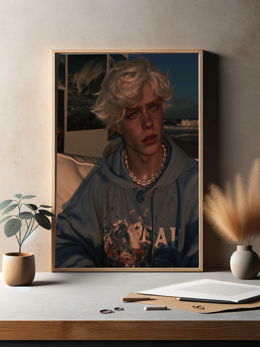 Moody Freckled Portrait Print. — room view 2