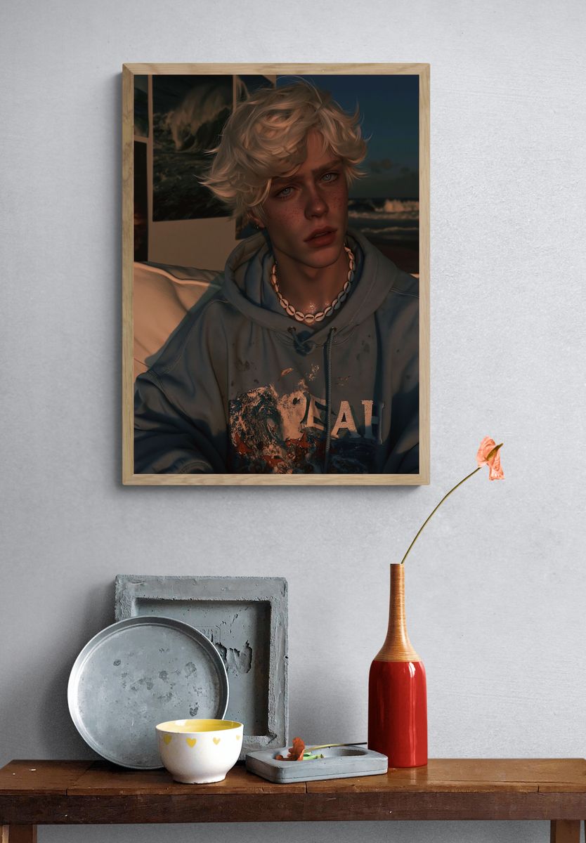 Moody Freckled Portrait Print. — room view 3