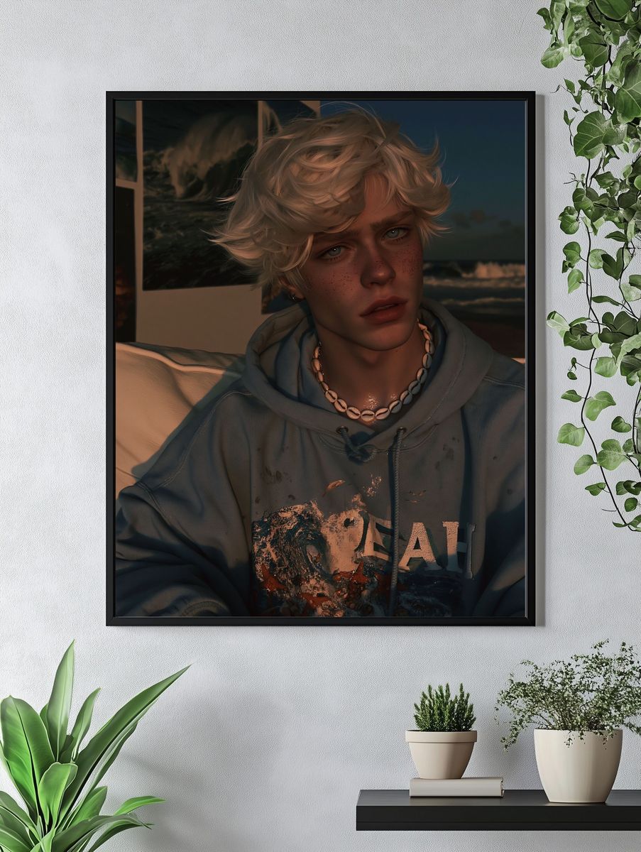 Moody Freckled Portrait Print. — room view 4