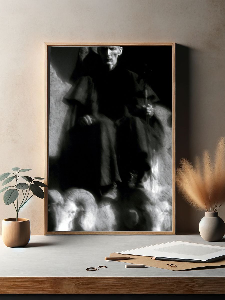 Ghostly Shepherd Portrait Print. — room view 2