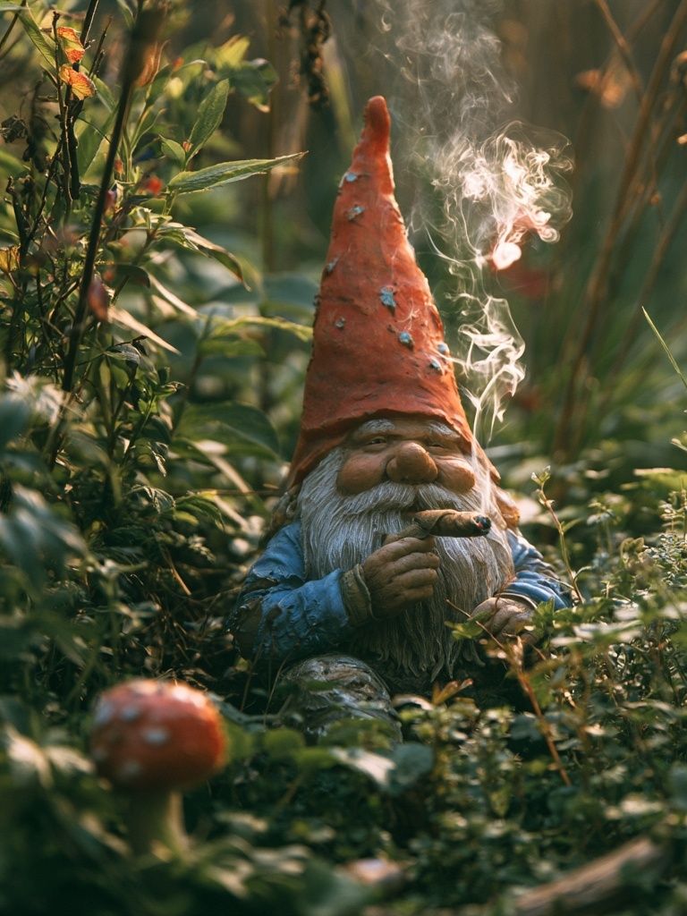 Garden Gnome Portrait Print. poster detail