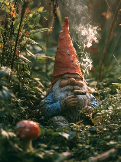 Garden Gnome Portrait Print. poster