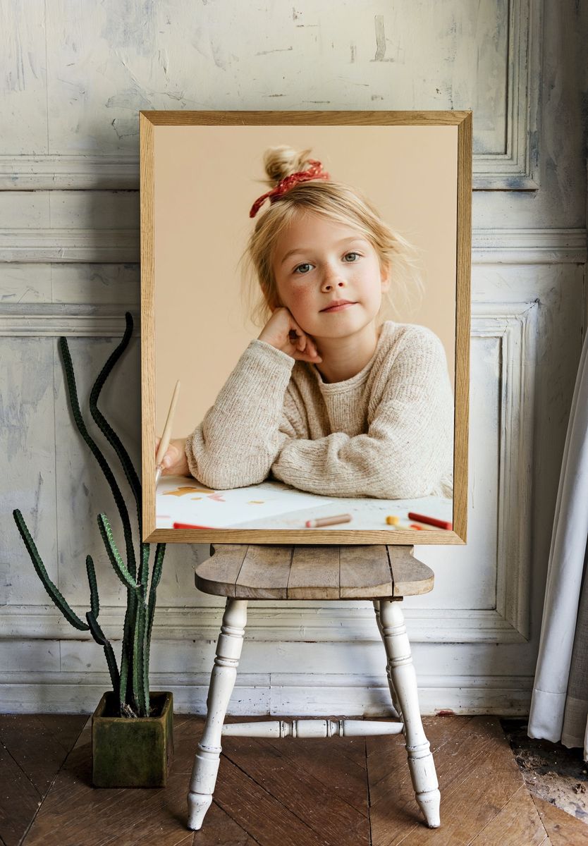 Blonde Girl Portrait Photography Poster. room preview